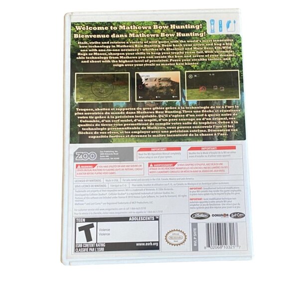 Nintendo Wii Mathews Bowhunting Game-Video Game-Rated T-GUC - Picture 2 of 4